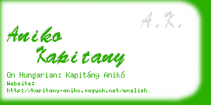 aniko kapitany business card
