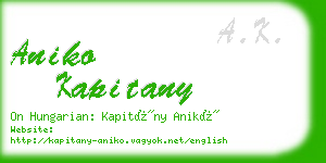 aniko kapitany business card